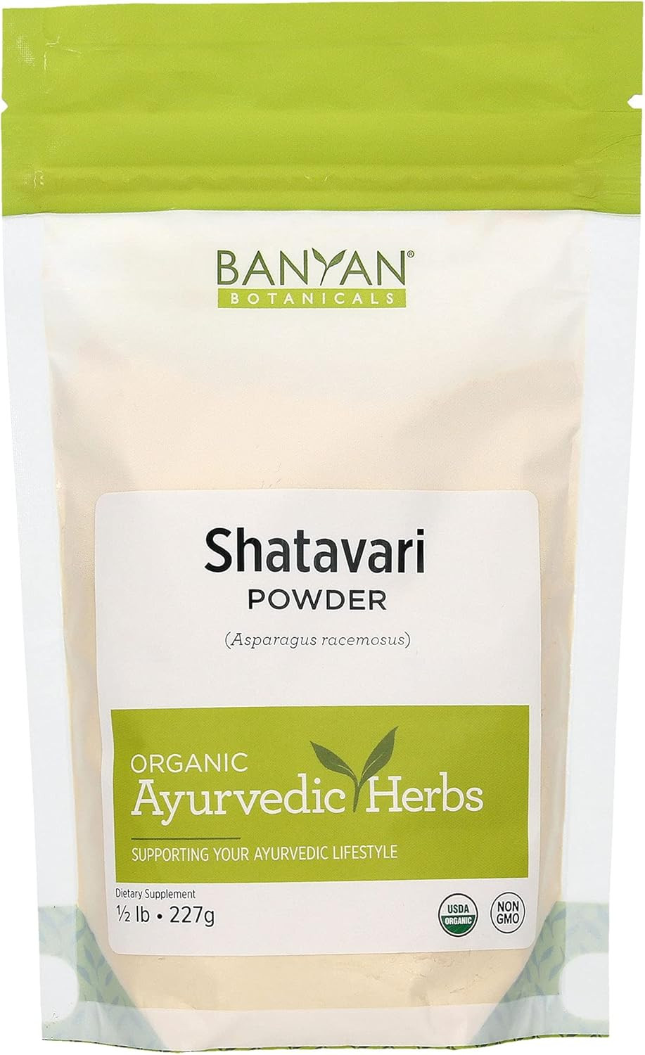 Banyan Botanicals Organic Shatavari Powder  Asparagus Racemosus  Ayurvedic Herb For Vata & Pitta, Balanced Female Hormones, Energy, Vitality & More*  1Lb. ­ Non-Gmo Sustainably Sourced Vegan Ffl
