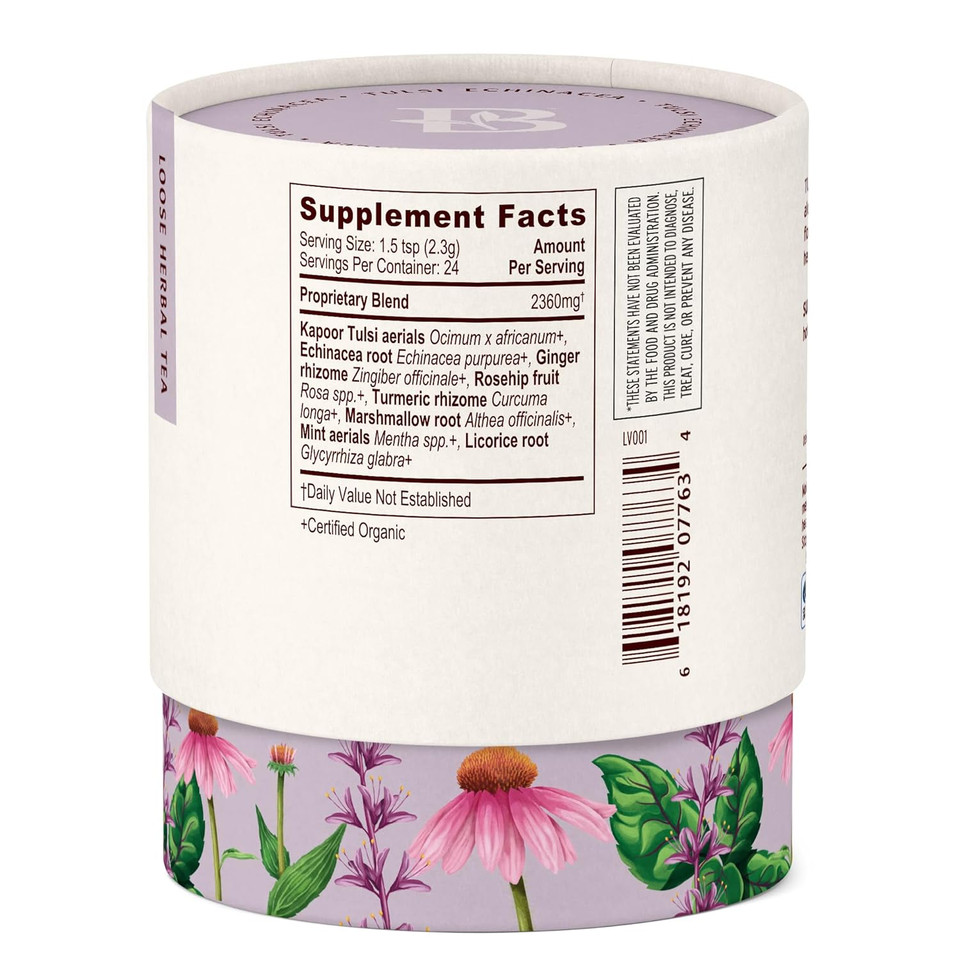 Banyan Botanicals Tulsi Echinacea Tea  Organic Immune Support Tea With Turmeric & Rosehip  Caffeine Free Tea For Healthy Immune Function*  2 Oz.  Non-Gmo Sustainably Sourced Herbal Loose Leaf Tea