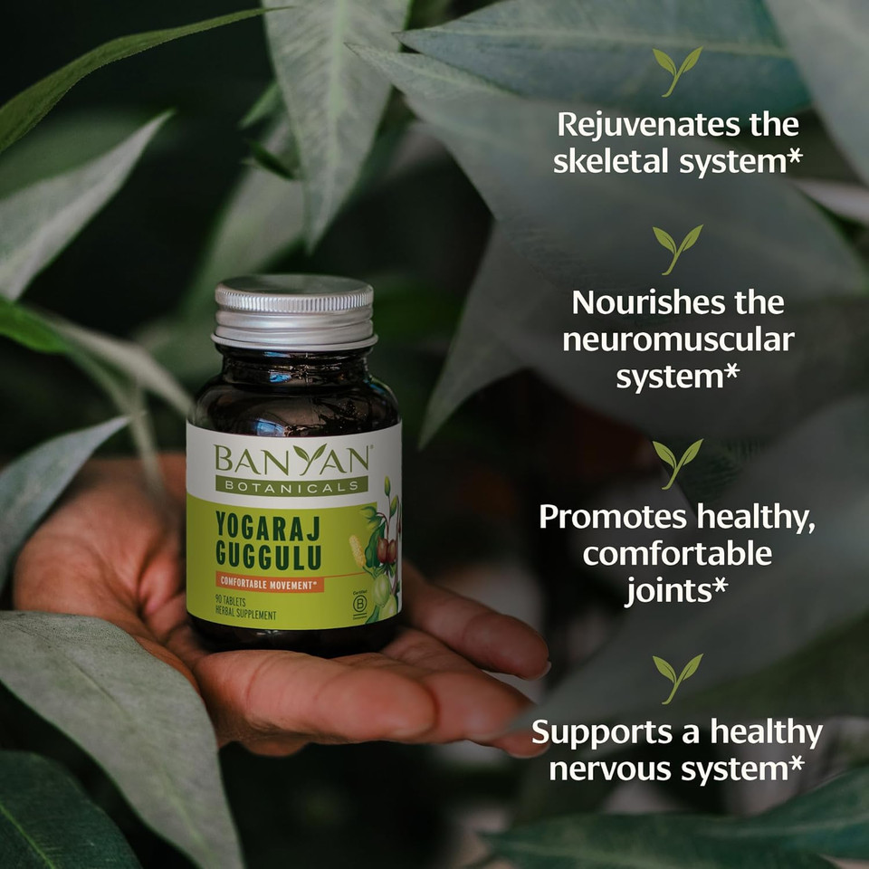 Banyan Botanicals Yogaraj Guggulu  Organic Joint Support Supplement ­­Ayurvedic Blend For Supporting The Skeletal And Neuromuscular Systems*  90 Tablets  Non-Gmo, Sustainably Sourced, Vegan