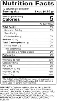 Bareorganics Daily Defense Tea (Organic) Withuperfoods And Probiotics, 10Ctingleerve Cups