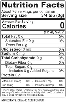 Bareorganics Noni Fruit Powder, 8 Ounce