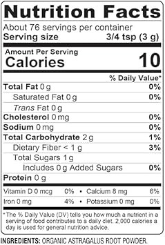 Bareorganics Organic Vegan Astragalus, 8 Ounce