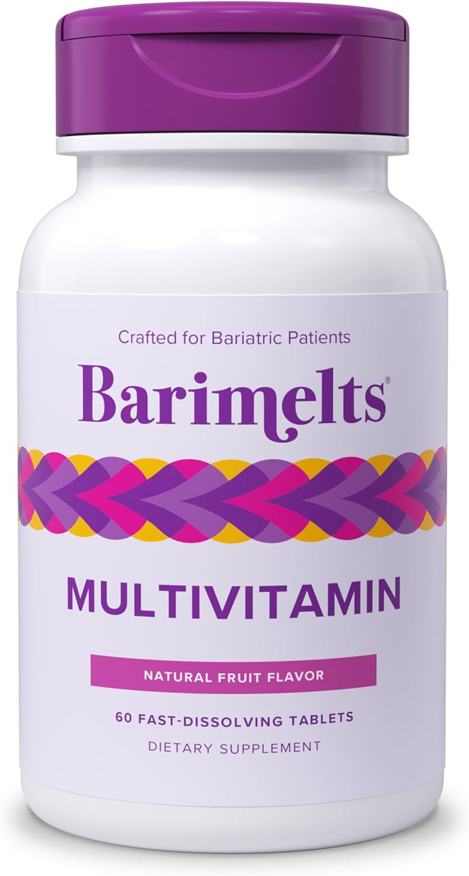 Barimelts Multivitamin, 60 Fast-Dissolving Tablets (1-Month Supply), Sugar-Free Bariatric Multivitamin For Women, Natural Fruit Flavor