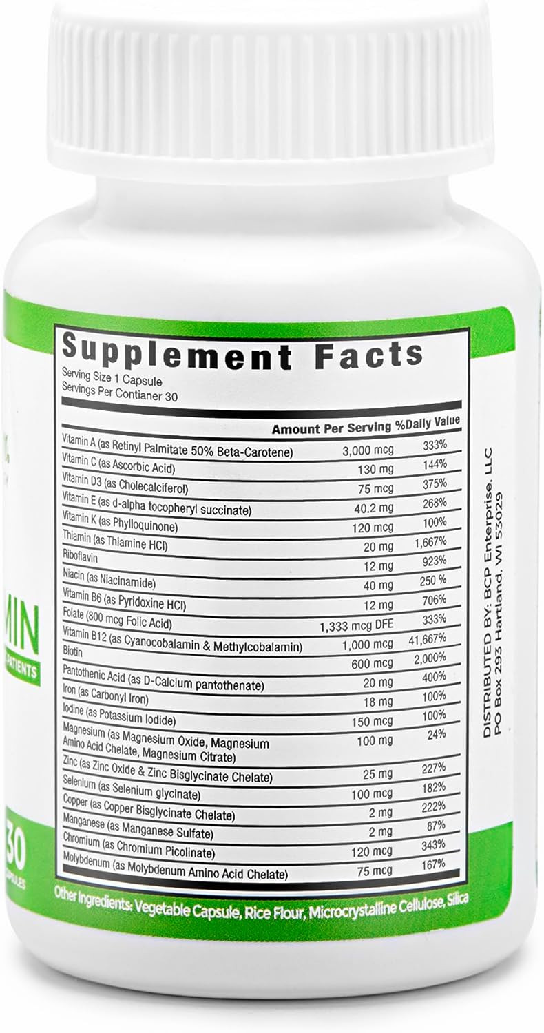 Barislim Once Daily Bariatric Multivitamin Capsule - 18Mg Of Iron - Bariatric Vitamin & Supplement For Post Surgery Including Gastric Bypass & Gastric Sleeve | 90 Day Supply