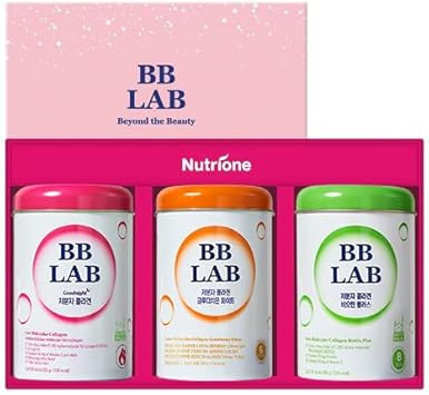 Bb Lab Gift Set, Low Molecular Korean Collagen Powder Stick Supplement, Korean Marine Collagen, Fish Collagen Peptides, Vitamin C, Glycine, Fast Absorption
