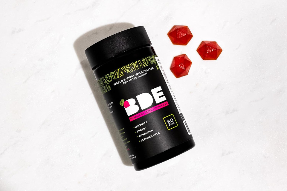 Bde Wildcrafted Sea Moss Gummy Maca Root, Beets, Lions Mane Mushroom, Vitamin D + E - Vegan Collagen, Zinc & Detox, Gut Health - 60 Count