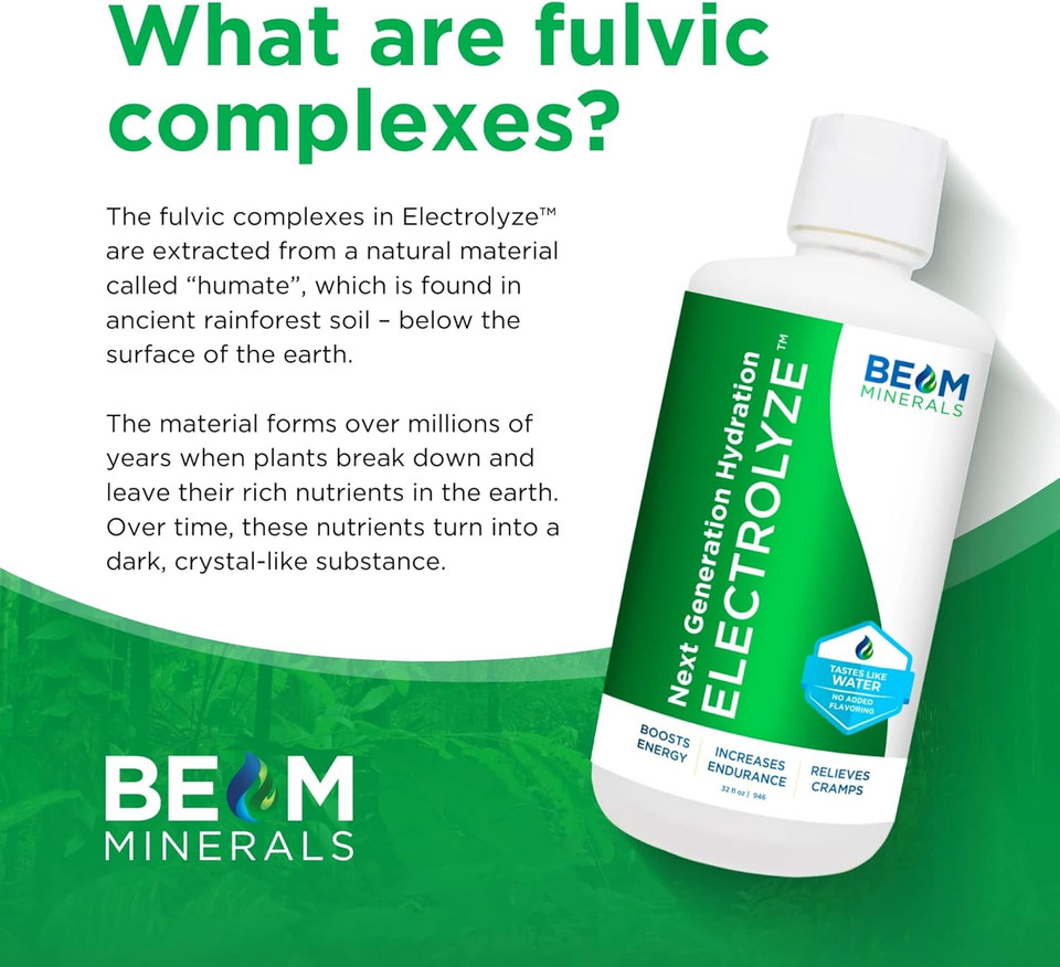 Beam Minerals Electrolyze | Liquid Electrolyte Replenishment | All The Electrolytes, Without All The Salt | 32 Fl Oz
