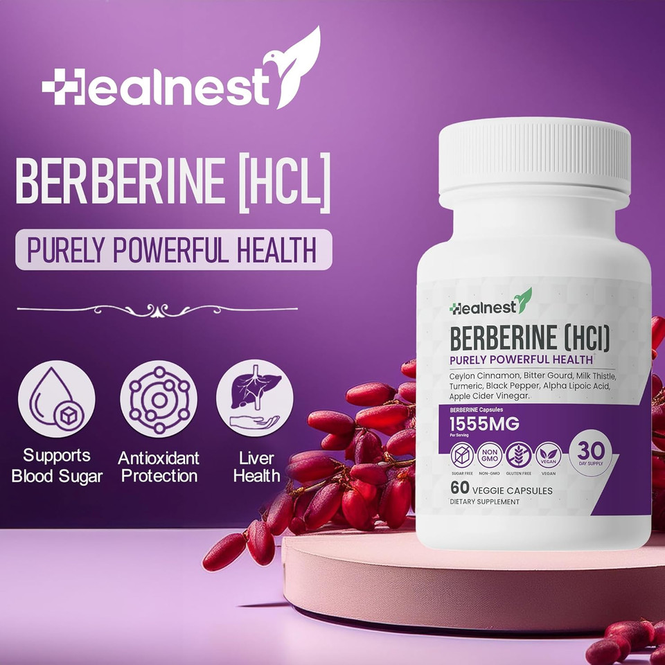 Berberine (Hci) 500Mg - With Ceylon Cinnamon, Turmeric, Milk Thistle, Bitter Gourd, Alpha Lipoic Acid - Non-Gmo, Gluten Free, 60 Vegan Capsules