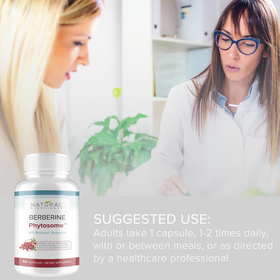 Berberine Phytosome With Berbevis, 550Mg Enhanced Absorption Supplement For Metabolic Support & Heart Health, Highly Bioavailable Berberine Complex, Gluten-Free, Non-Gmo, 60 Vegetarian Capsules