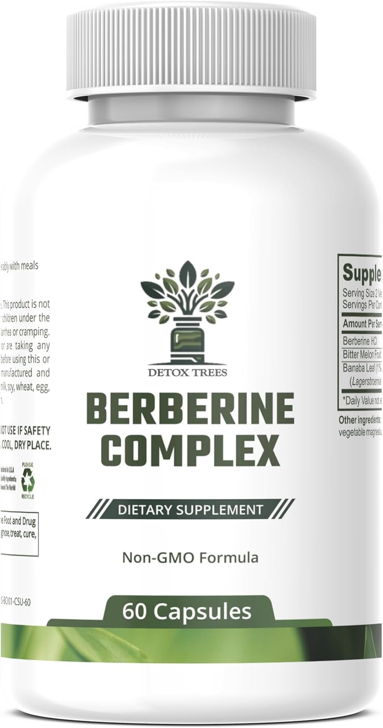 Berberine Supplement With Bitter Melon Extract And Banaba Leaf Extract - 1000Mg Berberine Hcl For Immune System, Weight Management - Non-Gmo, Gluten-Free Berberine Complex, 60 Capsules