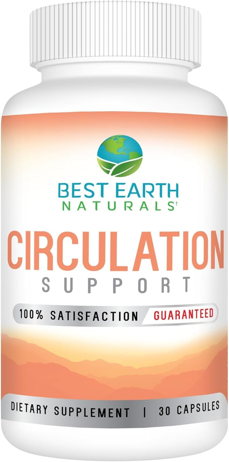 Best Earth Naturals Circulation Supplement - Balanced Formula For Optimal Circulatory Support - 30 Capsules (30-Day Supply)
