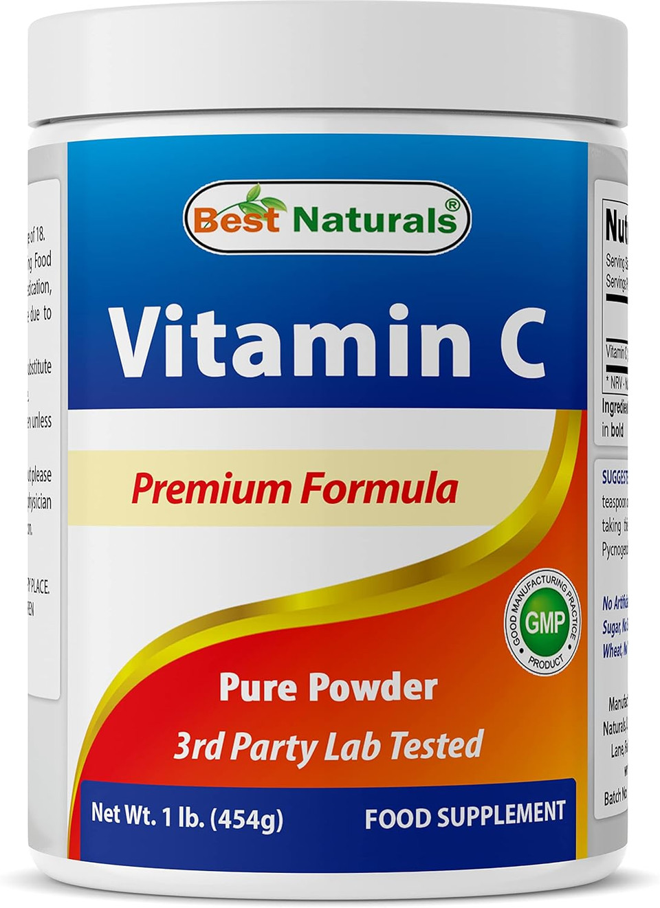 Best Naturals 100% Pure Vitamin C Powder 1 Lb (454 Grams) Powder (Also Called Ascorbic Acid)