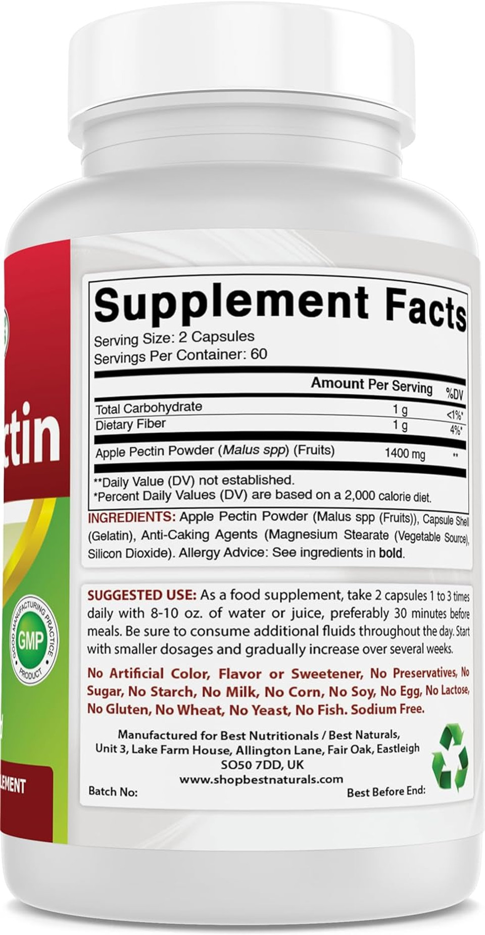 Best Naturals Apple Pectin 700 Mg 120 Capsules