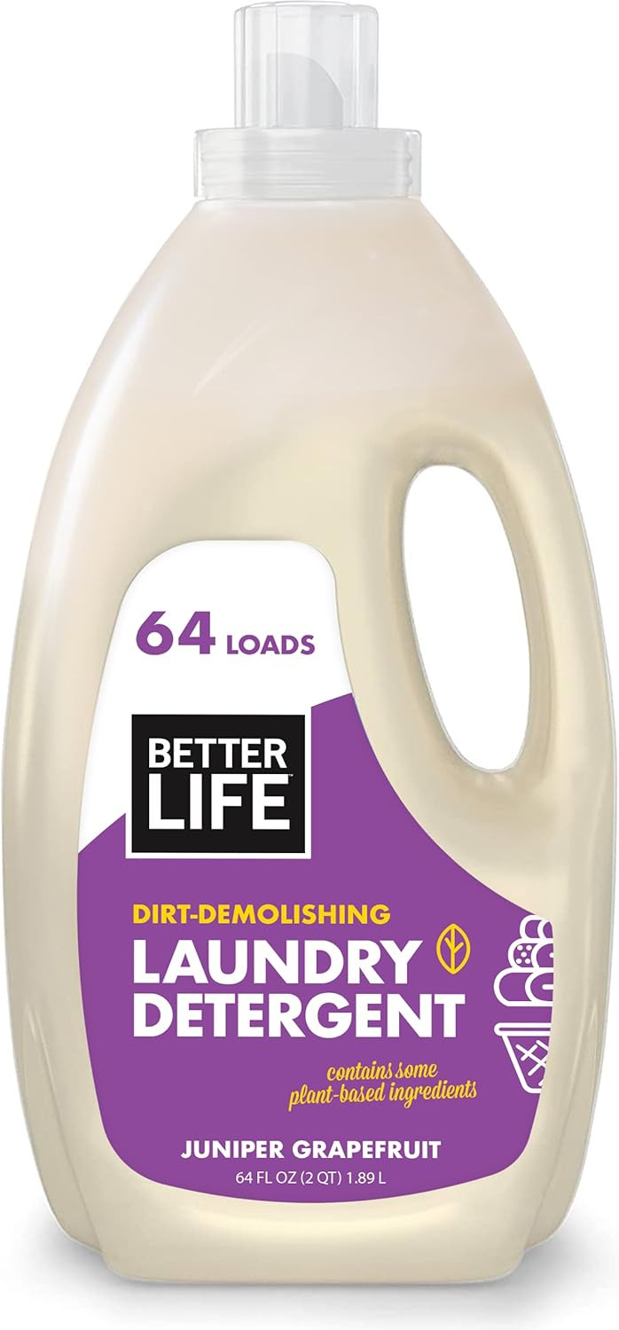 Better Life Laundry Detergent - Concentrated Liquid Laundry Soap For Automatic Washing Machine - Gentle Unscented Laundry Supplies For Sensitive Skin - 64Oz