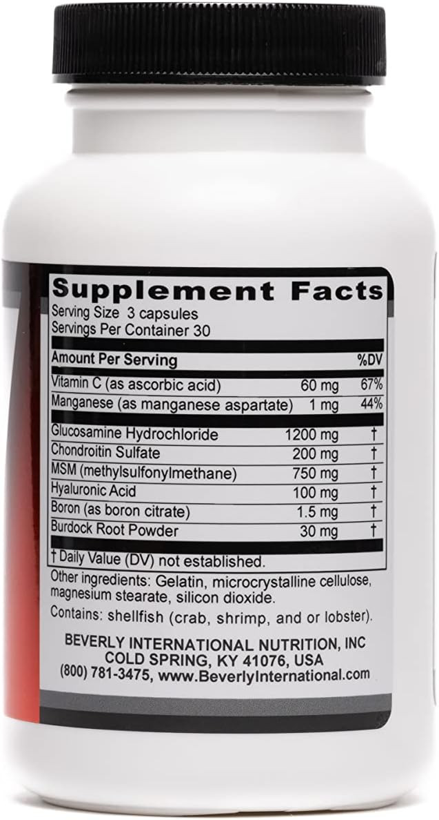 Beverly International Joint Care, 90 Capsules. All Over Joint Support. 3-Stage Building Formula With Glucosamine, Chondroitin, Msm, Hyaluronic Acid. Increase Mobility With Less Discomfort