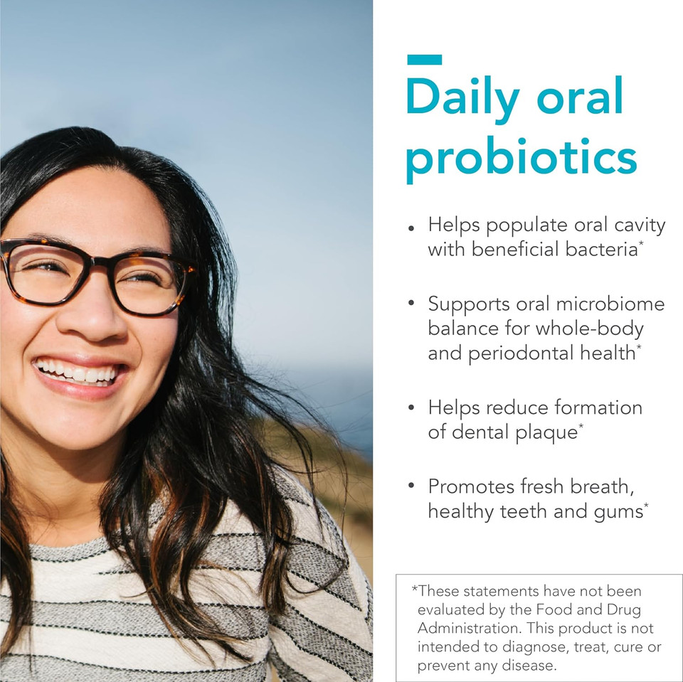 Bio-Botanical Research Dentalflora Oral Probiotic - Supports Oral Microbiome & Teeth Care - Helps Reduce Formation Of Dental Plaque - Breath Freshener For Women, Men & Kids (30 Mint Fresh Tablets)