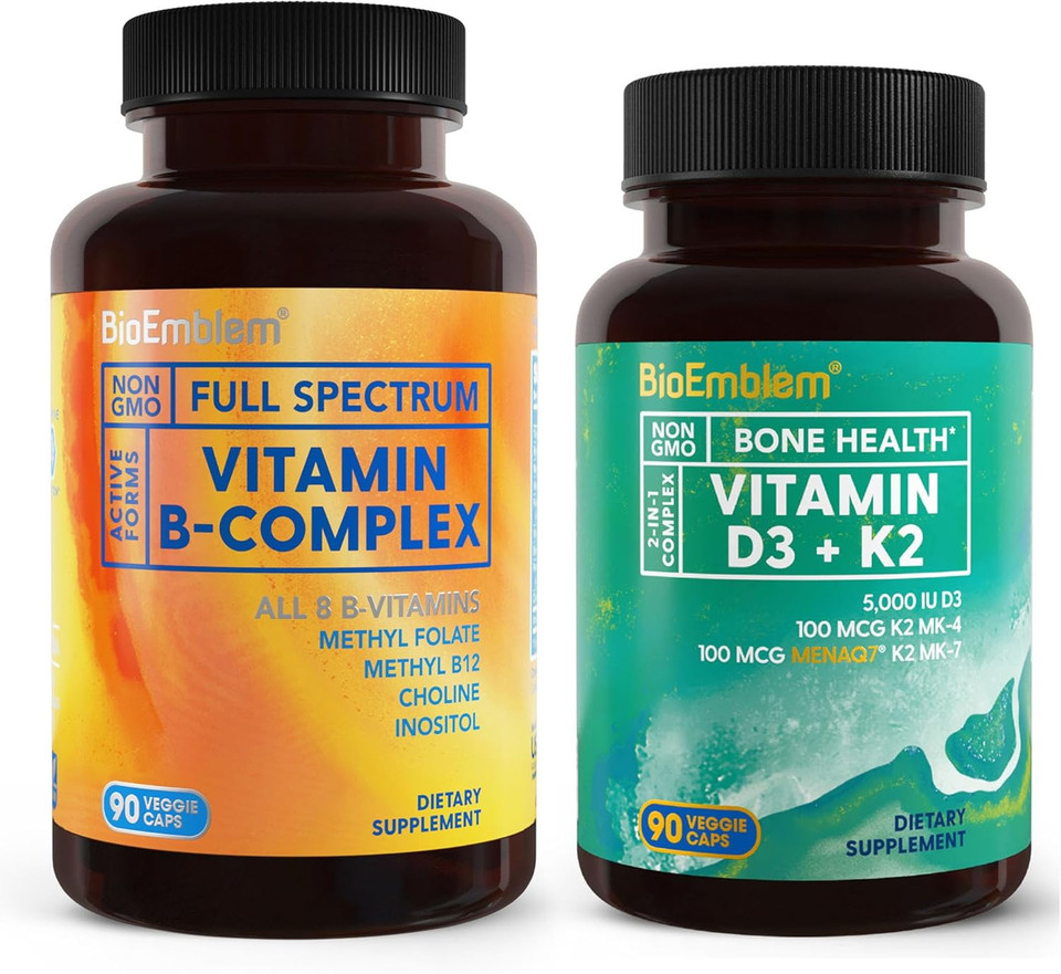 Bioemblem Vitamin D3 K2 Capsules (5000Iu And 200Mcg) And Vitamin B-Complex
