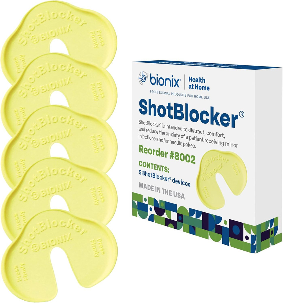 Bionix - Shotblocker, Eases Discomfort From Immunizations & Injections, Great Alternative To Numbing Creams, Use At Home Or On-The-Go, Safe For Kids, Easy-To-Use, Single Patient Use (50 Count)