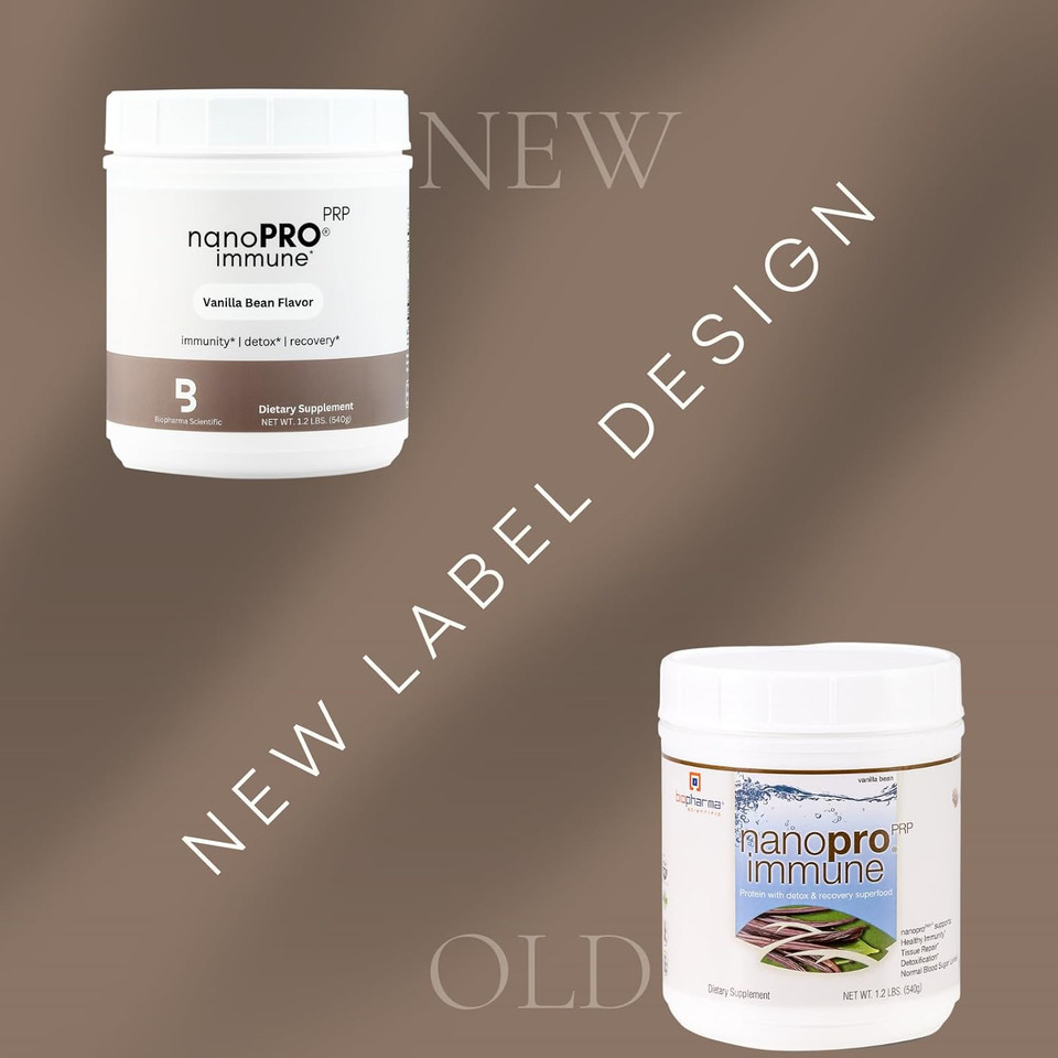 Biopharma Scientific Nanopro Immune: Whey Protein Powder For Immune Support & Exercise Recovery With Colostrum, Glutathione, Proline Rich Polypeptides, Vanilla Bean Flavor, 30 Servings