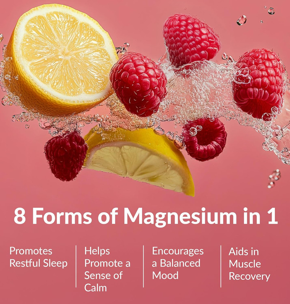Bioptimizers Magnesium Breakthrough Drink Fruit Punch - 8 Forms Of Magnesium: Glycinate, Malate, Citrate, And More - Natural Sleep And Brain Supplement  5.4 Oz (30 Servings)
