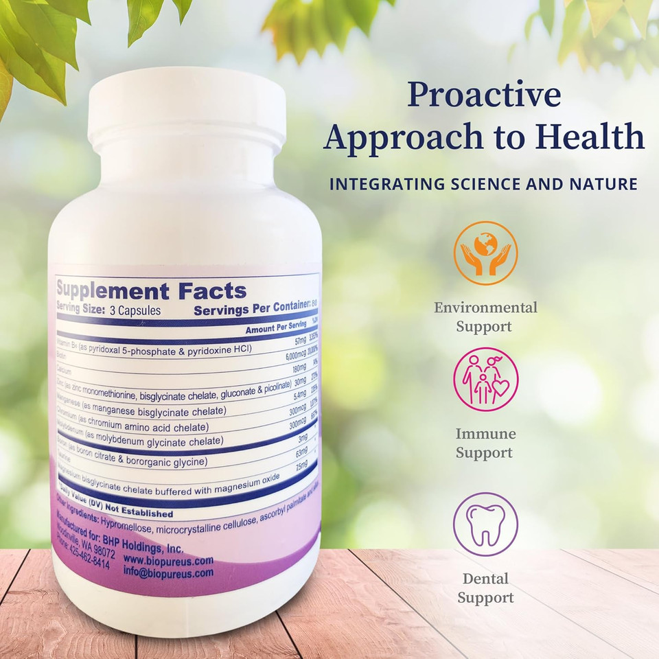 Biopure Core Mineral Supplement  Highly Bioavailable Minerals, Vitamins And Amino Acids To Support Nutritional Maintenance, Optimize Metabolism, And Promote Overall Well-Being  240 Capsules