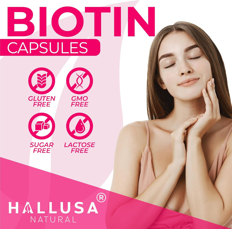 Biotin Capsules 10,000 Mcg Healthy Hair, Skin & Nails - Pastillas Para La Caída Del Cabello - Crecimiento Del Cabello  Crecimiento De La Barba - Alopecia Y Calvicie - 60 Capsules