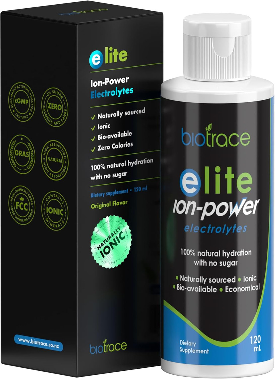 Biotrace Elite Electrolyte Drops | 0 Calories 0 Sugar Rapid Hydration, Workout, Muscle Recovery | Trace Minerals Electrolytes Supplement | 30%+ More Potassium Magnesium Chloride | 8 Fl Oz