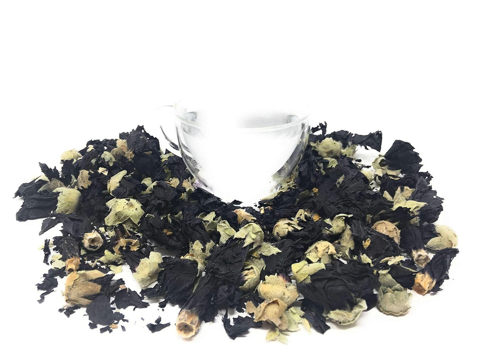 Black Mallow Flower Buds From Germany - Net Weight 0.52Oz / 15G - Mesmerizing Black, Beautiful Eye-Catcher For Herbal Infusion, Tea, Salads And Dessert