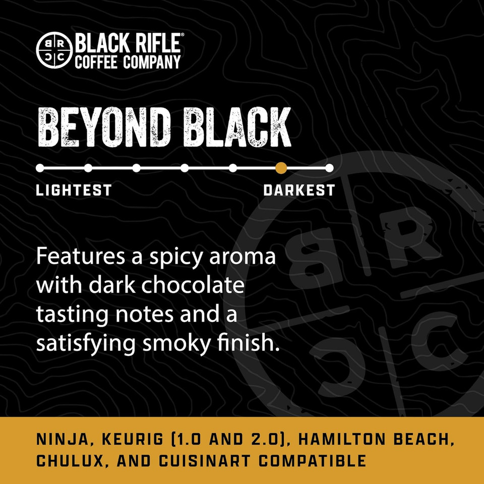 Black Rifle Coffee Company Happy Hunting Dark Roast Coffee Pods  Tasting Notes Of Chocolate, Walnut & Maple  Single Serve K-Cup Compatible, 22 Single Serve K Cups