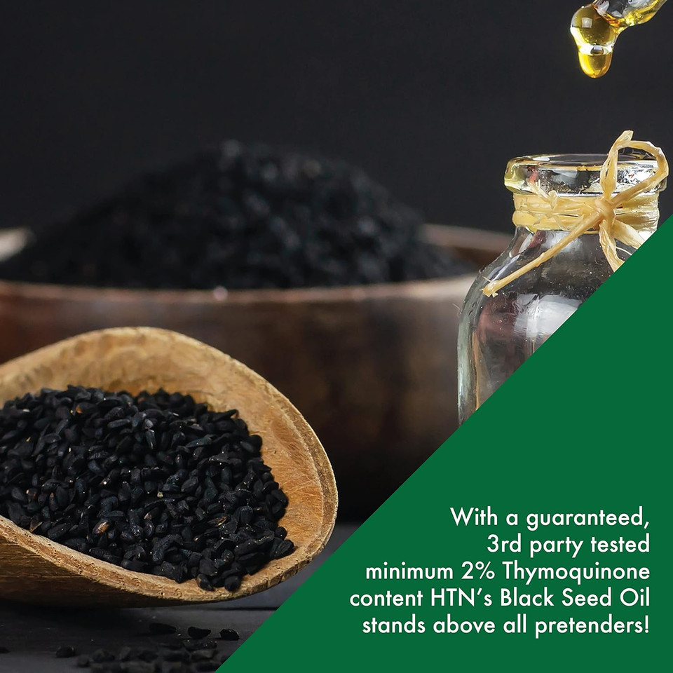 Black Seed Oil 16.9 Oz (500Ml) - High Potency 2% Thymoquinone, Pure Cold Pressed Nigella Sativa, Non-Gmo - By Health Thru Nutrition"
