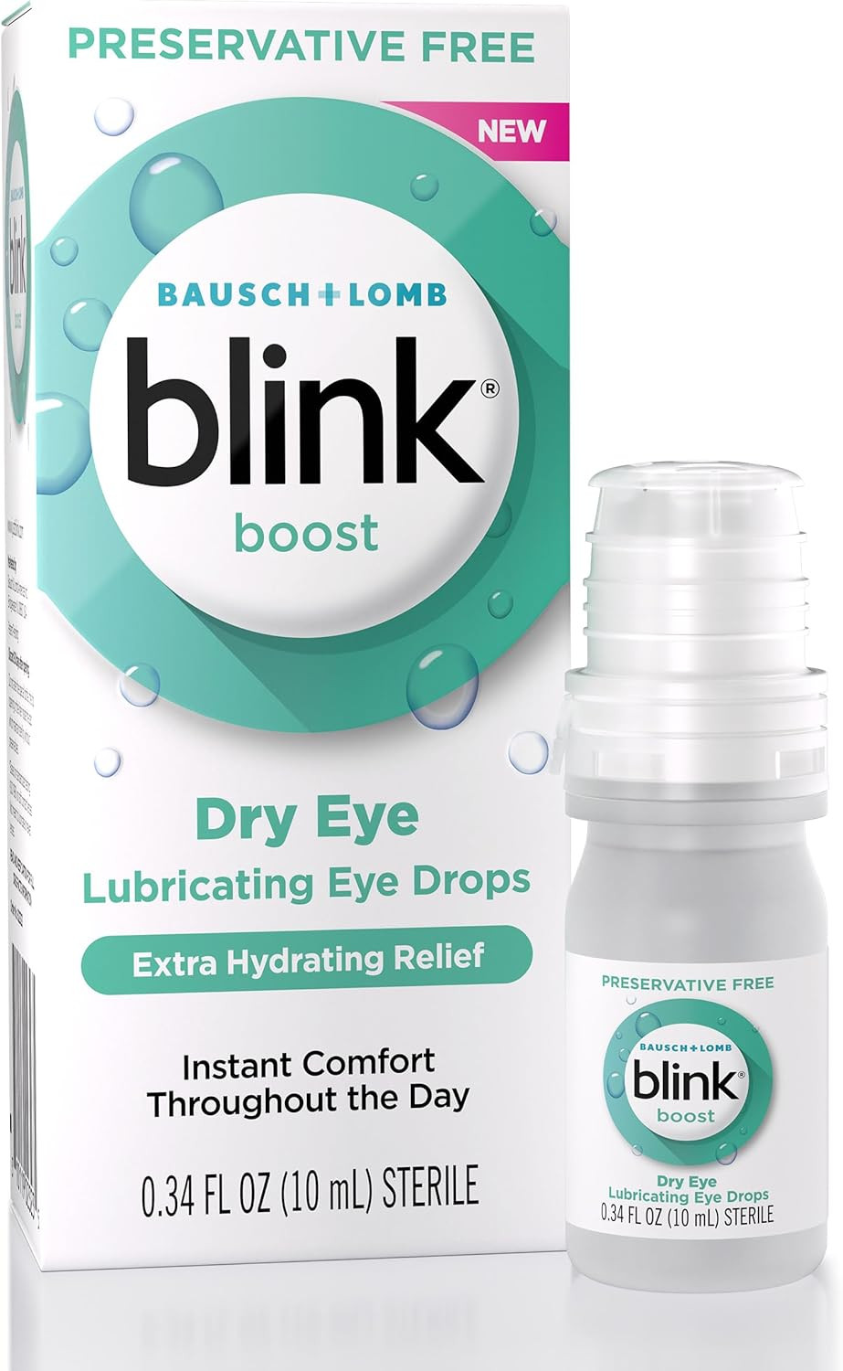 Blink Nourish Preservative-Free Lubricating Eye Drops, With Glycerin For Instant Hydration, Vitamin Infused Relief, Replenishes And Refreshes Eyes, 0.33 Fl Oz