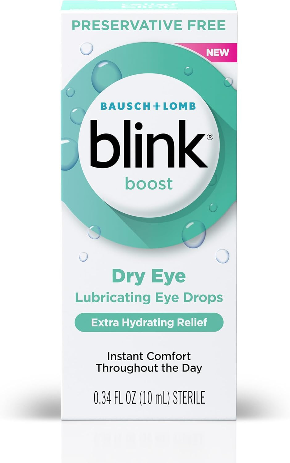 Blink Nourish Preservative-Free Lubricating Eye Drops, With Glycerin For Instant Hydration, Vitamin Infused Relief, Replenishes And Refreshes Eyes, 0.33 Fl Oz