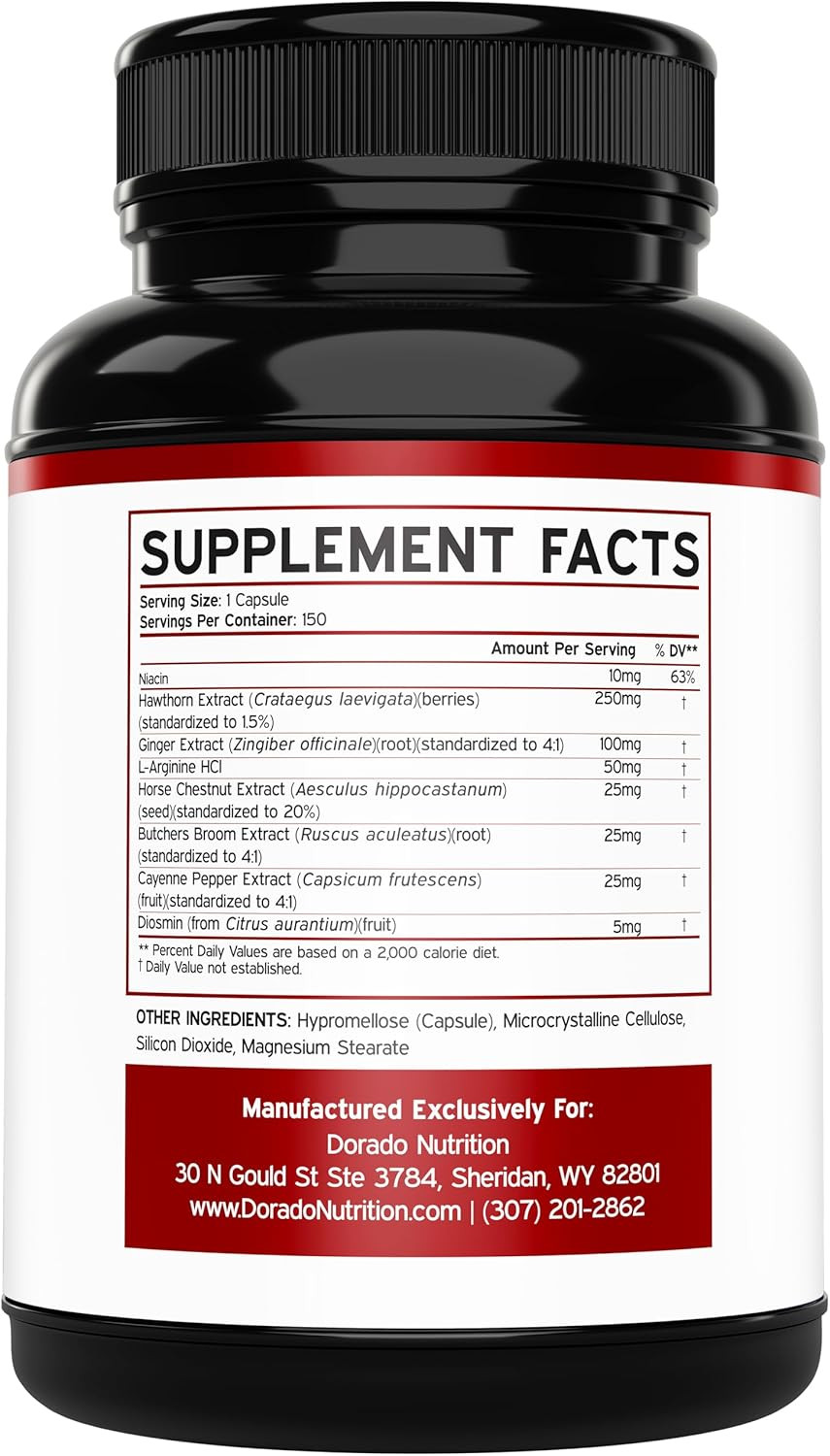 Blood Circulation Supplements (150 Count) Leg Circulation With Diosmin - Blood Flow Supplements For Men & Women - Spider & Varicose Veins For Legs Support - Vegan & Non Gmo - 3Rd Party Tested