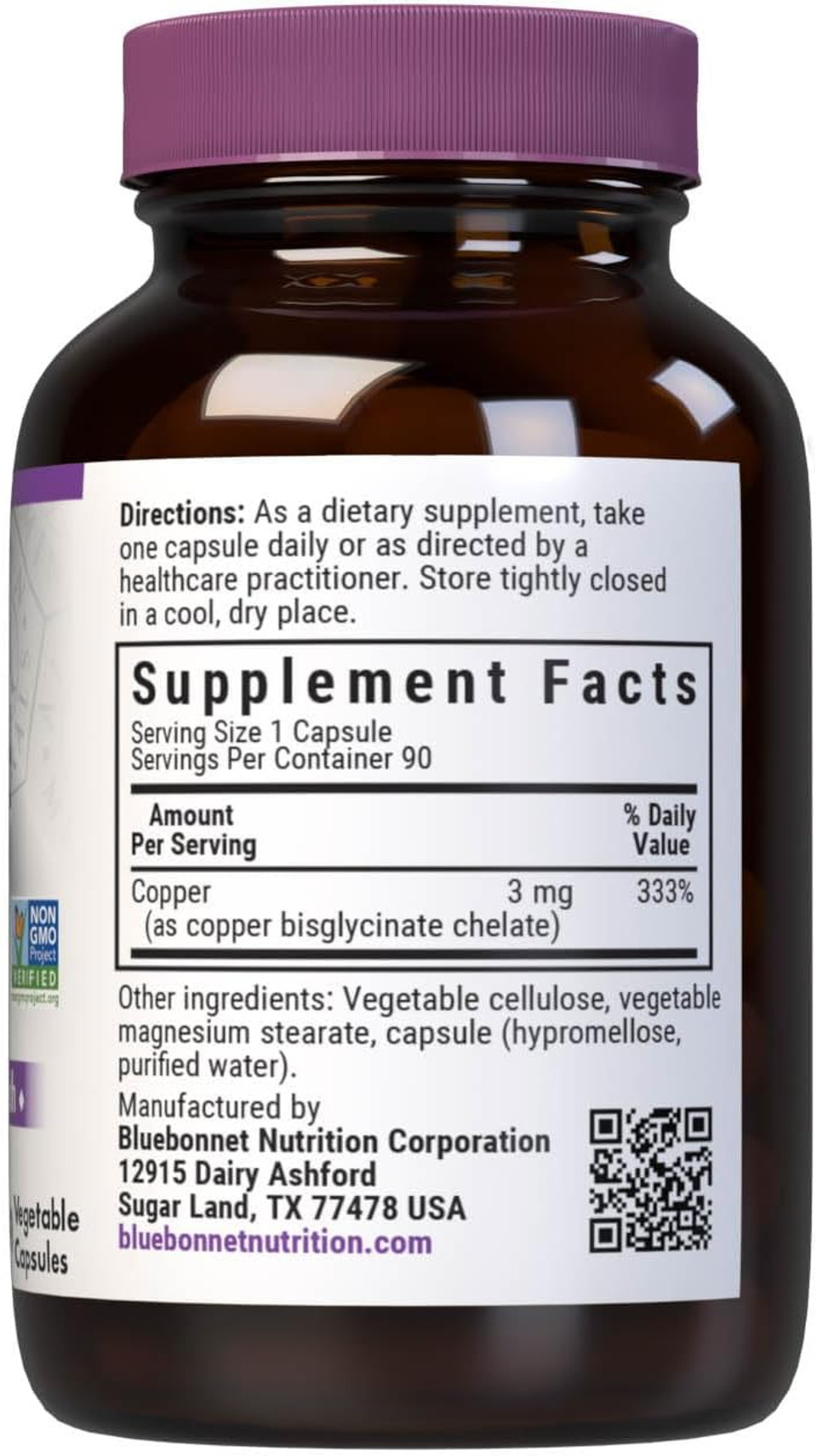 Bluebonnet Nutrition Albion Chelated Magnesium Vegetable Capsule, 200 Mg, Stress Relief, Vegan, Non Gmo, Gluten Free, Soy Free, Milk Free, Kosher, 60 Vegetable Capsule, 1 Month Supply