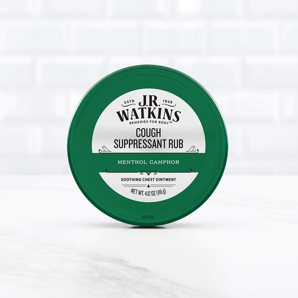 J.R. Watkins Menthol Camphor Cough Suppressant  Vapor Rub Relieves Congestion  Medicated Vapors For Soothing Relief  Topical Chest Rub, 4.13 Oz, 6 Pack