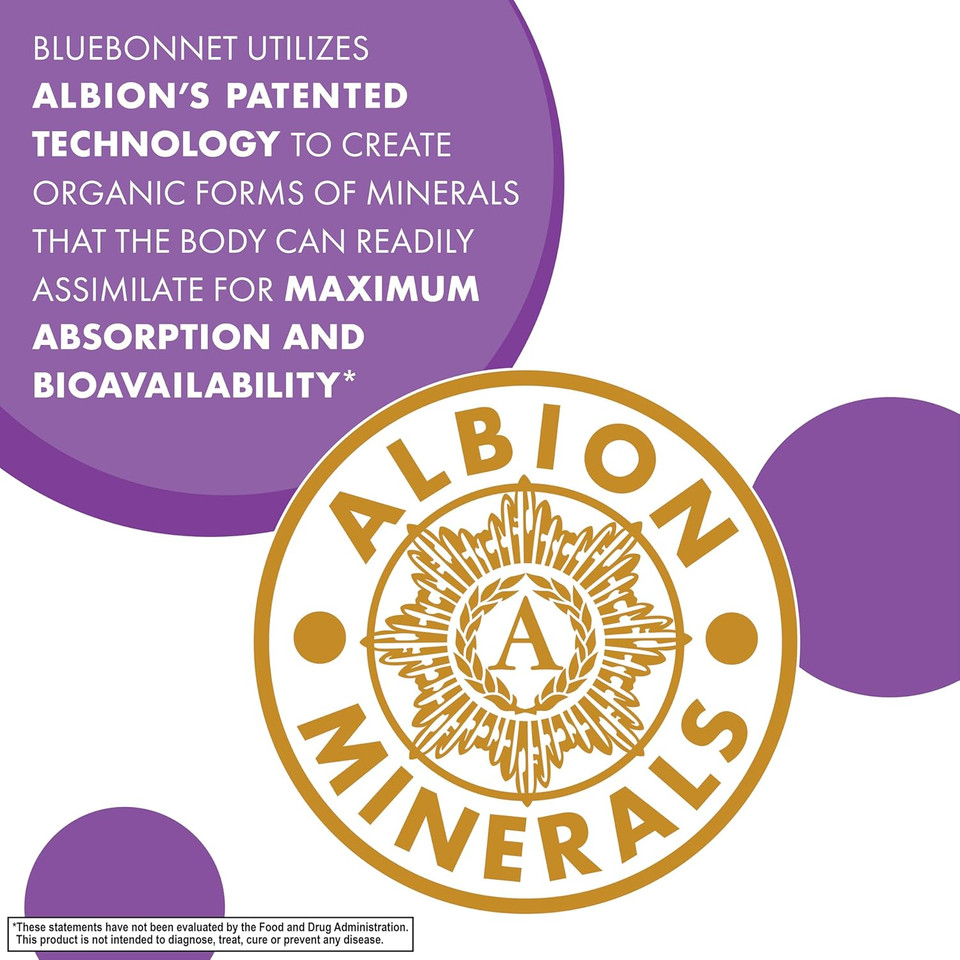 Bluebonnet Nutrition Magnesium Glycinate 400Mg Maximum Absorption Mineral Complex Supports Energy Production & Enzyme Function - Non-Gmo, Soy-Free, Gluten-Free - 120 Veggie Capsules