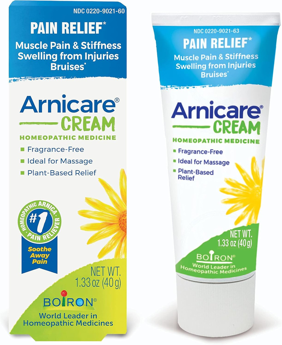 Boiron Arnicare Cream Natural Soothing Relief For Joint Pain, Muscle Pain, Swelling, Soreness, And Stiffness - Fast Absorbing And Fragrance-Free - 2.5 Oz