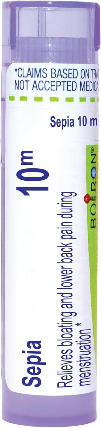 Boiron Sepia 10M For Bloating & Lower Back Pain During Menstruation - 80 Pellets