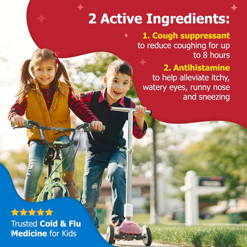 Bactimicina Childrenã¢ÂS Cough And Cold Liquid - Kids Cough Medicine - Ages 6 And Up - Natural Strawberry Flavor - 4 Fl Ozcough & Cold - 118Ml