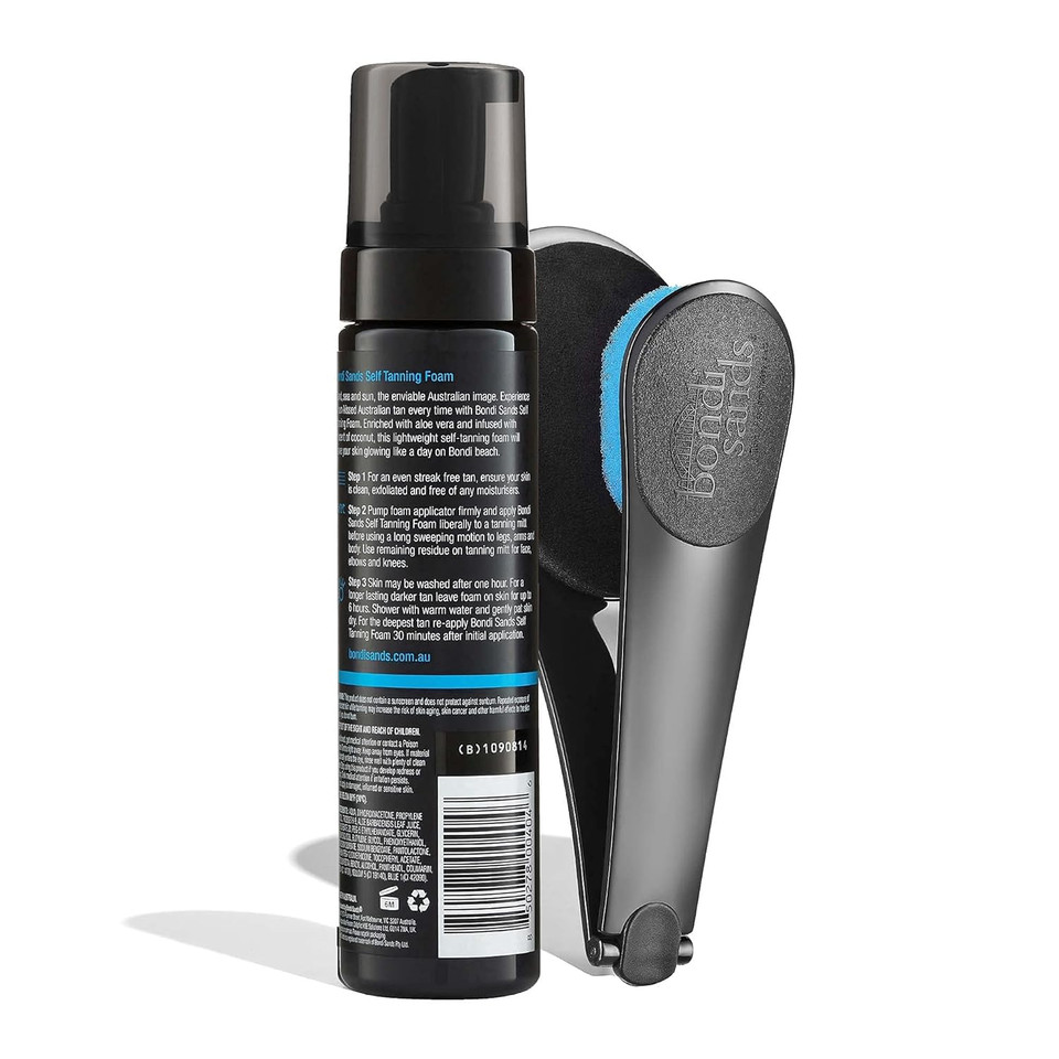 Bondi Sands Dark Self Tanning Foam + Back Applicator | Includes Lightweight Foam And 1 Back Applicator With 3 Replacement Pads (36 Value)