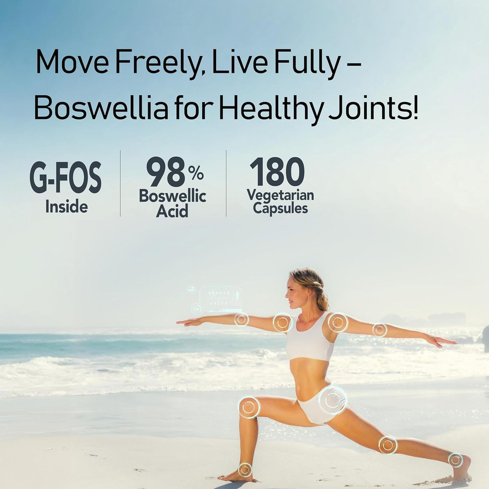 Boswellia Serrata With G-Fos - 98% Boswellic Acid - Supports Joint & Mobility Health - 180 Vegan Capsules X 2 Bottles (360 Count)