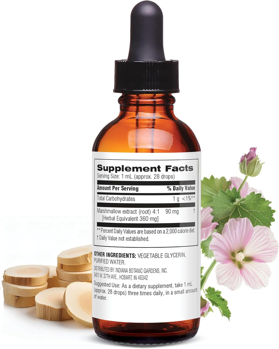 Botanic Choice Marshmallow Root Liquid Extract - Alcohol Free, Gluten Free, Traditional Throat And Respiratory Support 1 Fl. Oz