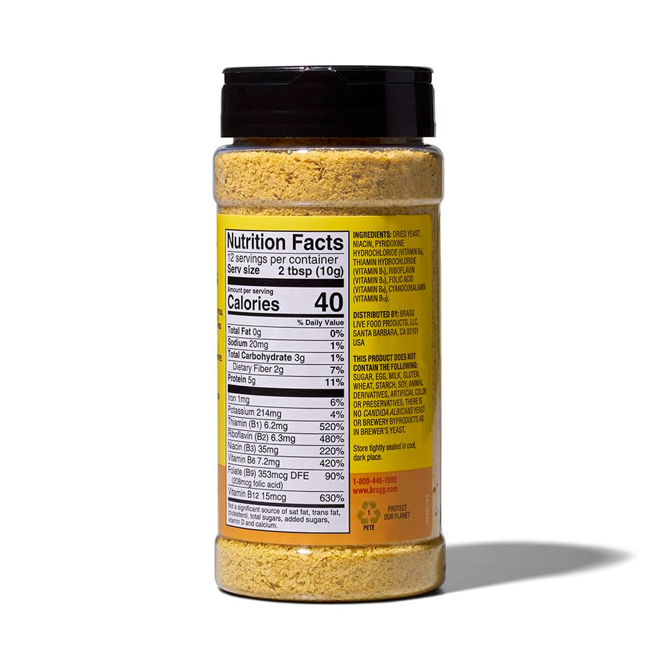 Bragg Nutritional Yeast Seasoning - 4.5 Oz - Dairy-Free Parmesan Cheese Substitute - Perfect For Salads, Pastas, Vegetables, And More