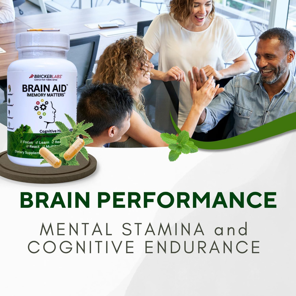Brain Aid Memory Matters  Nootropic Brain Supplement With Neumentix Spearmint Extract For Cognitive Support, Focus, Concentration, And Memory  90 Capsules