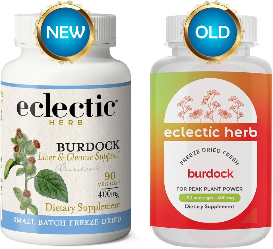 Eclectic Institute Raw Fresh Freeze-Dried Non-Gmo Burdock | Digestive Support | 90 Ct (400 Mg)