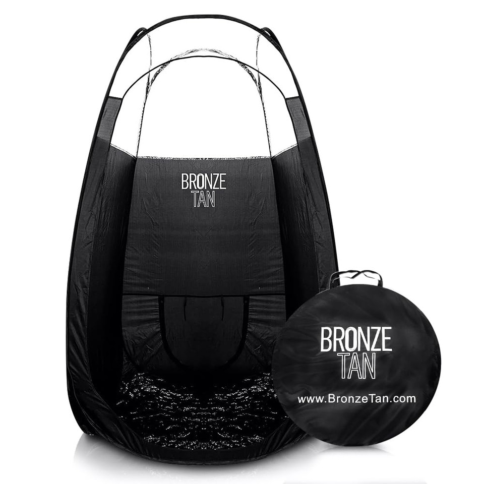 Bronze Tan Pop Up Spray Tan Tent For Professionals - Waterproof Booth With Free Portable Carrying Case - Self Tanning Black