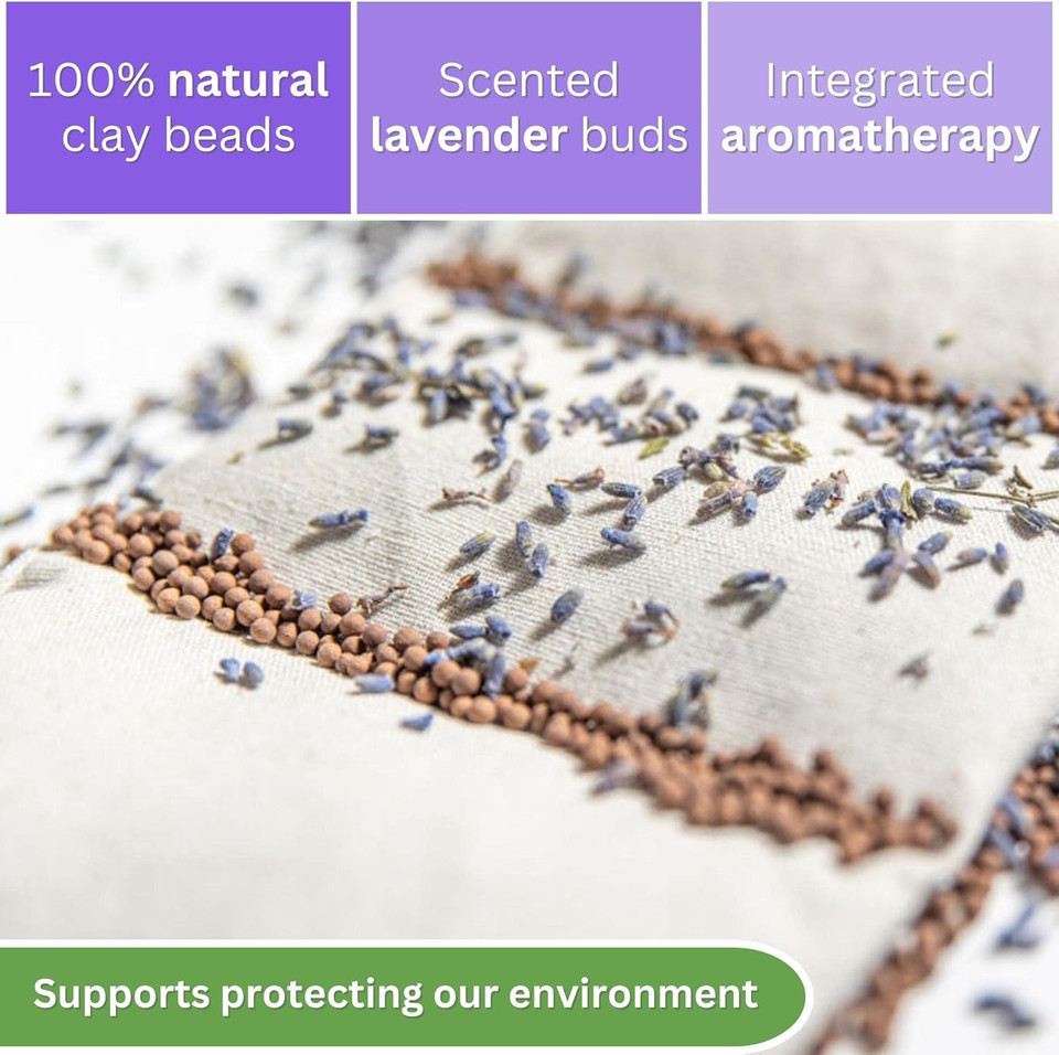 Brookethorne Naturals Moist Heating Pad For Neck & Shoulders With Removable Cover. Calming Heat Wrap With Lavender. Great For Back Pain, Stiff Neck & Cramps