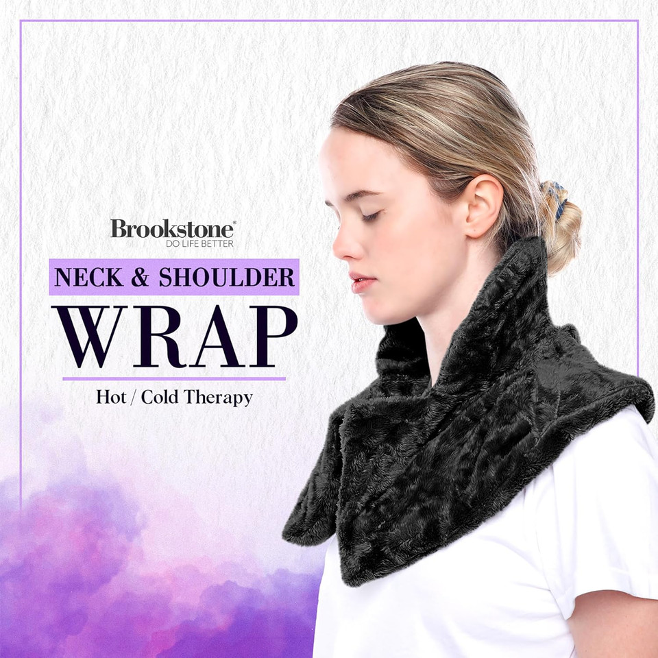 Brookstone - Thera-Spa Cooling & Warming Heated Neck Wrap & Shoulder Wrap - Microwavable Neck Warmer Or Chill In Freezer For Instant Strained Muscles Relief - Lavender Infused, (Blush Pink)