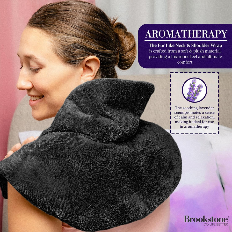 Brookstone - Thera-Spa Cooling & Warming Heated Neck Wrap & Shoulder Wrap - Microwavable Neck Warmer Or Chill In Freezer For Instant Strained Muscles Relief - Lavender Infused, (Blush Pink)
