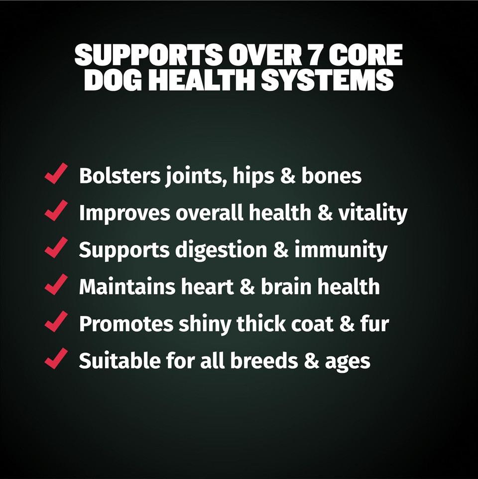 Bully Max 7-In-1 Dog Multivitamin Powder With Omega 3, 6, Glucosamine & Chondroitin For Immune System, Digestive & Joint Health - Food Topper, Vitamins & Supplements For Puppy & Adult Dogs, 13Oz Bag